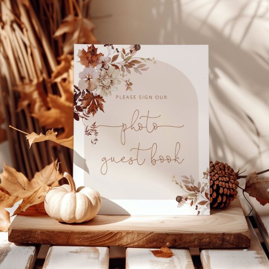 Boho-Herbstbogen-Foto-Gästebuch-Plakat Poster