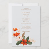 Boho Herbstbouquet mit Tulpen und weißem Fl Einladung (Vorderseite)