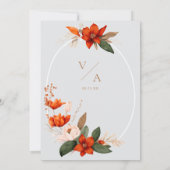 Boho Herbstbouquet mit Tulpen und weißem Fl Einladung (Rückseite)