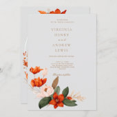 Boho Herbstbouquet mit Tulpen und weißem Fl Einladung (Vorne/Hinten)