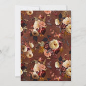 Boho Herbstdusche Floral Bridal Einladung (Rückseite)