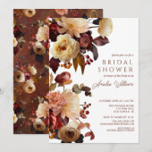 Boho Herbstdusche Floral Bridal Einladung (Vorne/Hinten)