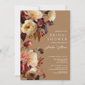 Boho Herbstdusche Floral Bridal Einladung (Vorderseite)