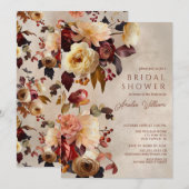 Boho Herbstdusche Floral Bridal Einladung (Vorne/Hinten)