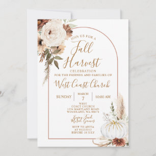 Boho-Herbsternte-Kürbis, Herbstfest-Gemeinschaft Einladung