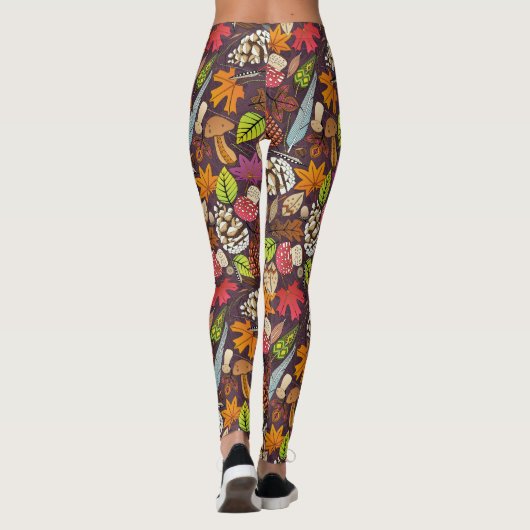 boho Herbstfall-Leggings Leggings (Rückseite)