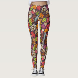 boho Herbstfall-Leggings Leggings