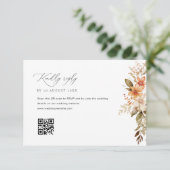 Boho Herbstflorale Hochzeit RSVP Karte (Stehend Vorderseite)