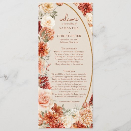 Boho Herbstgarten Gewürze Orangenbeige Programm (Vorderseite)