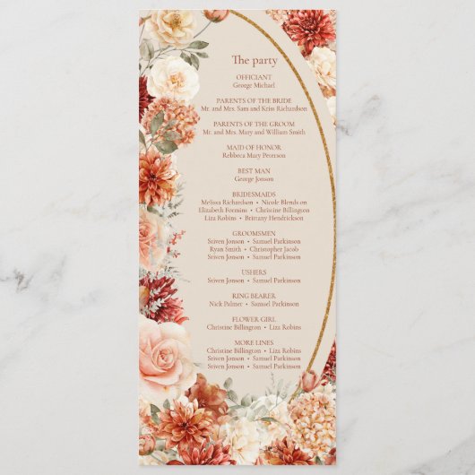 Boho Herbstgarten Gewürze Orangenbeige Programm (Rückseite)