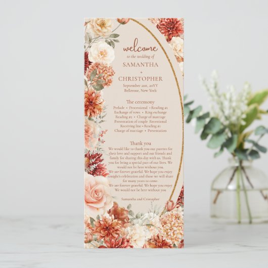 Boho Herbstgarten Gewürze Orangenbeige Programm (Stehend Vorderseite)