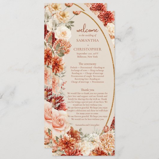 Boho Herbstgarten Gewürze Orangenbeige Programm (Vorne/Hinten)