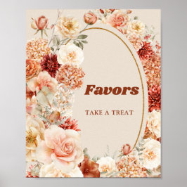 Boho Herbstgarten Gewürze Orangenbeige Rost bevorz Poster