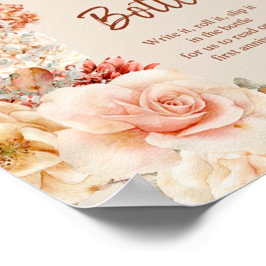 Boho Herbstgarten Gewürze Orangenrost Poster (Ecke)