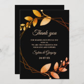 Boho Herbsthochzeit Dankeskarte (Vorne/Hinten)