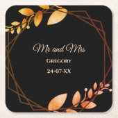 Boho Herbsthochzeit Rechteckiger Pappuntersetzer (Vorderseite)