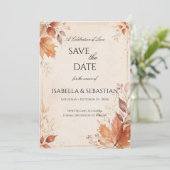 Boho-Herbsthochzeit Save The Date (Stehend Vorderseite)
