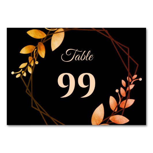 Boho Herbsthochzeit Tischnummer (Vorderseite)