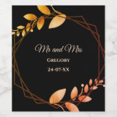 Boho Herbsthochzeit Weinetikett (Einzelnes Label)