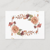 BOHO Herbstleaves Fall Blume Kinderbuch Visitenkarte (Rückseite)