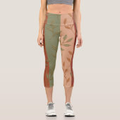 Boho Herbstleaves gestrichen Capri Leggings (Vorderseite)