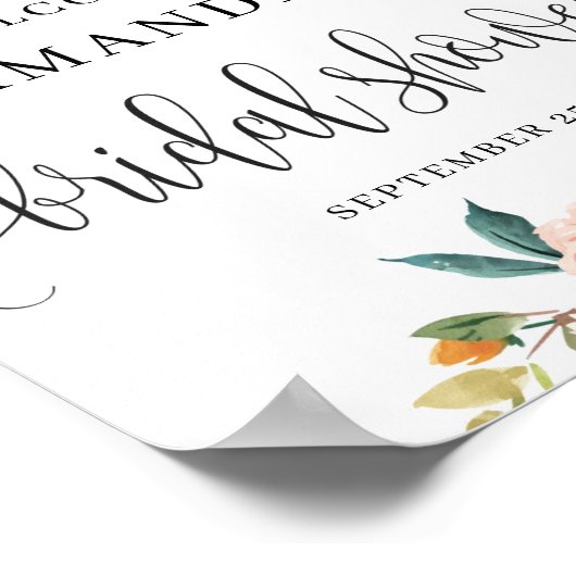 Boho Herbstmarigold Blumenbridgastzeichen Poster (Ecke)