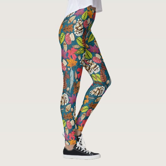 boho Herbstpfau-Leggings Leggings (Rechts)