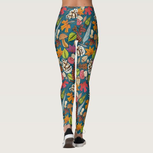 boho Herbstpfau-Leggings Leggings (Rückseite)