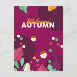 Boho Herbstsaison mit Blätter Feiertagspostkarte