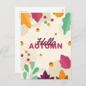 Boho Herbstsaison mit Blätter Postkarte (Vorne/Hinten)