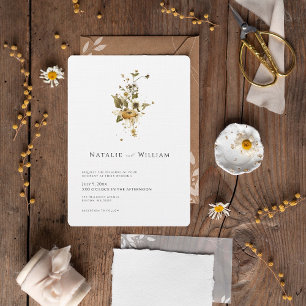 Boho-Herbstwildblume Botanische Hochzeit Einladung