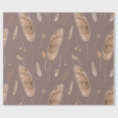 Boho-Herbstwildblumen Geschenkpapier (Flach)