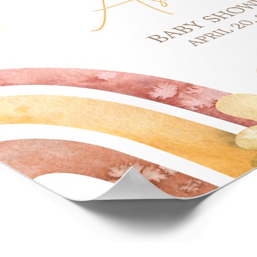 Boho Here kommt die Son Baby Dusche Willkommen Poster (Ecke)