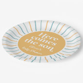 Boho Here kommt die Sonnenscheinsdusche des Sohnes Pappteller (Schrägansicht)