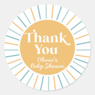 Boho Here kommt die Sonnenscheinsdusche des Sohnes Runder Aufkleber