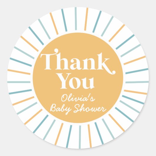 Boho Here kommt die Sonnenscheinsdusche des Sohnes Runder Aufkleber (Vorderseite)