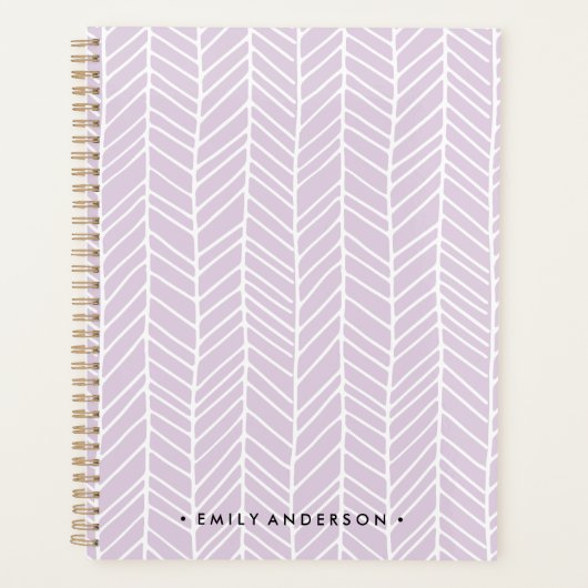Boho Herringbone Lavender Lila Planer (Vorderseite)