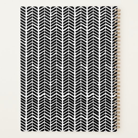 Boho Herringbone Lehrer Planner Planer (Rückseite)