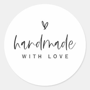 Boho Herz Handmade mit Liebe Minimal Aufkleber E10