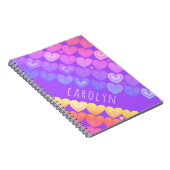 Boho Herz Muster, personalisiert mit Ihrem Namen Notizblock (Rechte Seite)