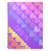 Boho Herz Muster, personalisiert mit Ihrem Namen Notizblock (Vorderseite)