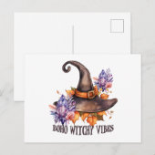Boho-Hexen-Vibes Halloween Postkarte (Vorne/Hinten)