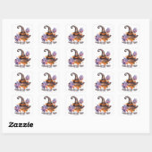 Boho-Hexen-Vibes Halloween Quadratischer Aufkleber (Blatt)