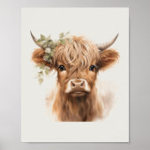 Boho Highland Cow Art Print Poster (Vorne)