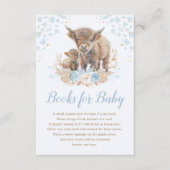Boho Highland Cow Blue Pampas Books for Baby Boy Begleitkarte (Vorderseite)