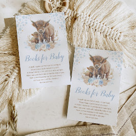 Boho Highland Cow Blue Pampas Books for Baby Boy Begleitkarte