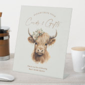 Boho Highland Cow Brautparty Karten und Geschenke Sockelschild (In Situ)