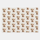 Boho Highland Cow Geschenkpapier Set (Vorderseite)
