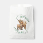 Boho Highland Cow Greenery Farm Animal Baby Shower Geschenktütchen (Vorderseite)