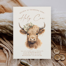 Boho Highland Cow Kindergeburtstag Party